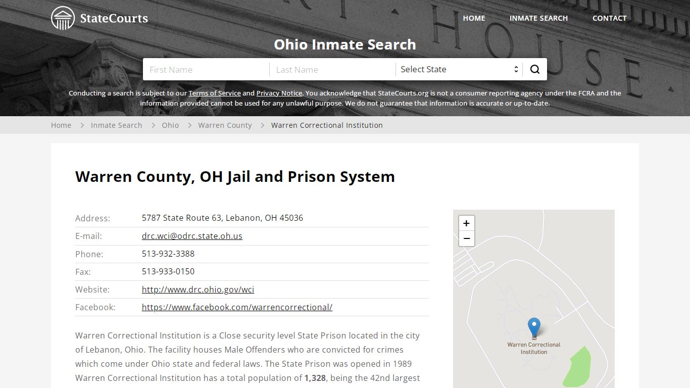 Warren Correctional Institution Inmate Records Search ...