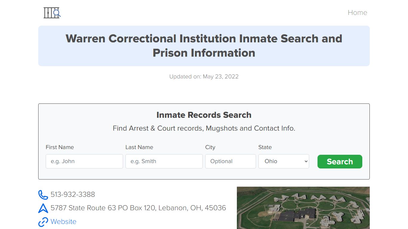 Warren Correctional Institution Inmate Search, Visitation ...